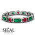 Emerald Cut Emerald Bezel Eternity Ring - Genevieve No. 51