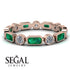 Emerald Cut Emerald Bezel Eternity Ring - Genevieve No. 5