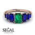 Emerald Cut Emerald Geometrical Ring - Briella No. 65