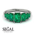 Emerald Cut Emerald Geometrical Ring - Briella No. 21