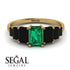 Emerald Cut Emerald Geometrical Ring - Briella No. 34 image 15