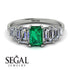 Emerald Cut Emerald Geometrical Ring - Briella No. 6