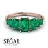 Emerald Cut Emerald Geometrical Ring - Briella No. 20