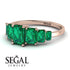 Emerald Cut Emerald Geometrical Ring - Briella No. 20