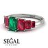 Emerald Cut Emerald Geometrical Ring - Briella No. 51