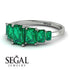 Emerald Cut Emerald Geometrical Ring - Briella No. 21 image 2