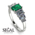 Emerald Cut Emerald Geometrical Ring - Briella No. 6 image 3