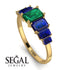 Emerald Cut Emerald Geometrical Ring - Briella No. 64