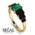 Emerald Cut Emerald Geometrical Ring - Briella No. 34