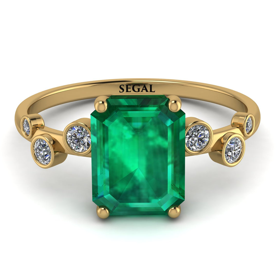 Emerald Cut Emerald Ring With Bezel - Alina No. 4