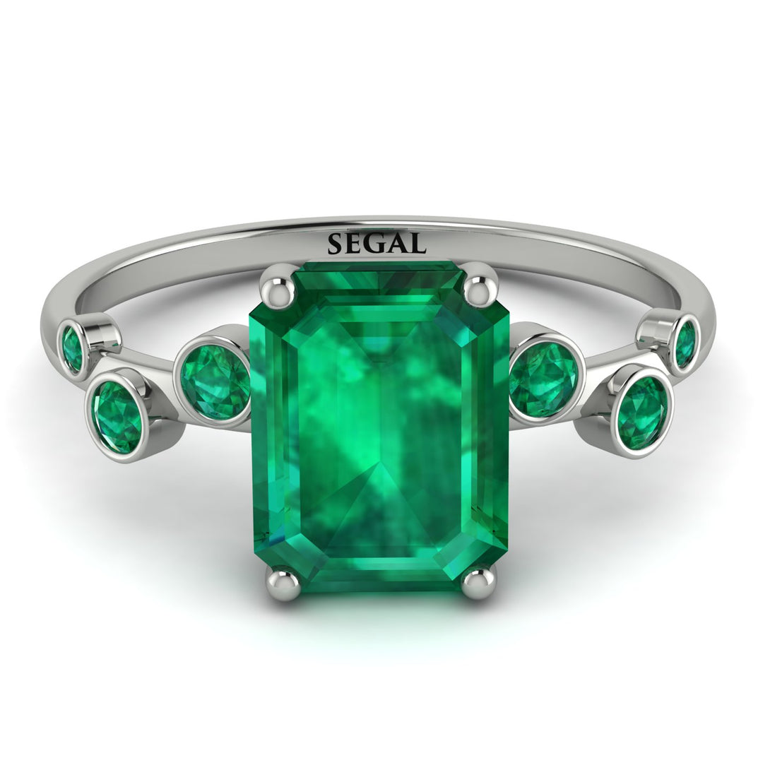 Emerald Cut Emerald Ring With Bezel - Alina No. 21