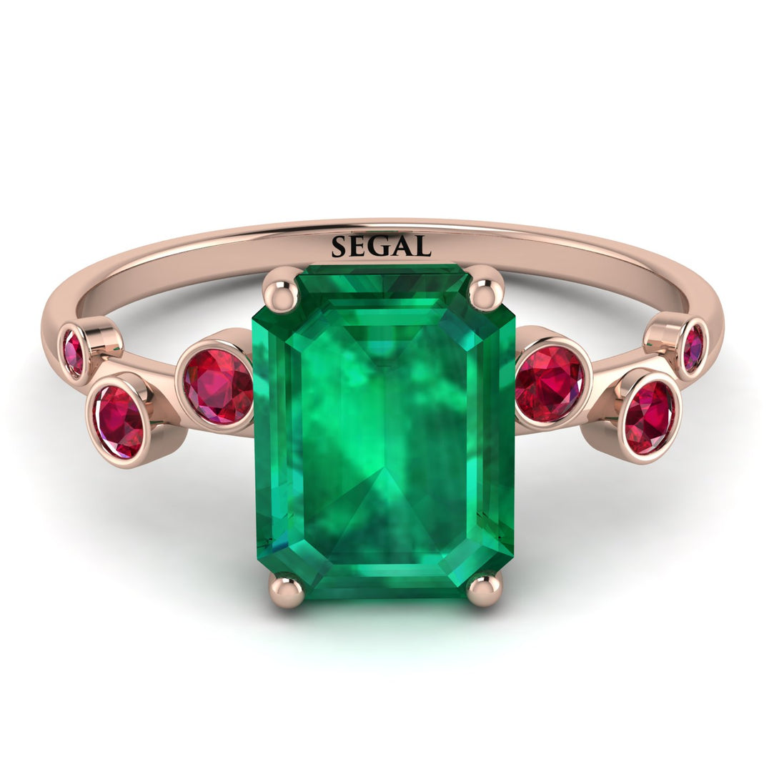 Emerald Cut Emerald Ring With Bezel - Alina No. 50