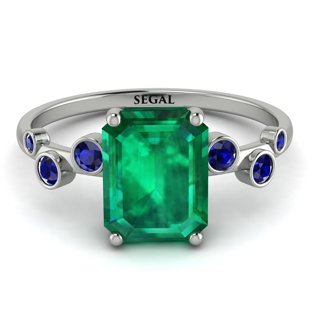 Emerald Cut Emerald Ring With Bezel - Alina No. 66