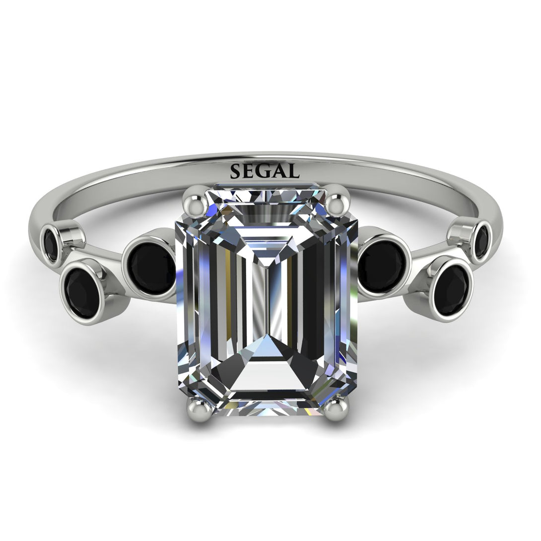 Emerald Cut Diamond Ring With Bezel - Alina No. 33