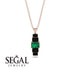 Emerald Cut Emerald Stairs Necklace - Briella No. 35