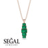 Emerald Cut Emerald Stairs Necklace - Briella No. 20