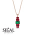 Emerald Cut Emerald Stairs Necklace - Briella No. 50 image 8