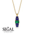 Emerald Cut Emerald Stairs Necklace - Briella No. 64
