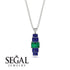 Emerald Cut Emerald Stairs Necklace - Briella No. 66