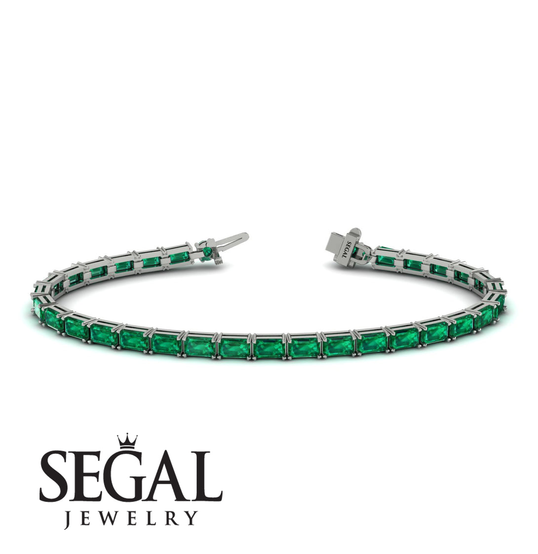 Emerald Cut Emerald Tennis Bracelet - Rachel No. 6