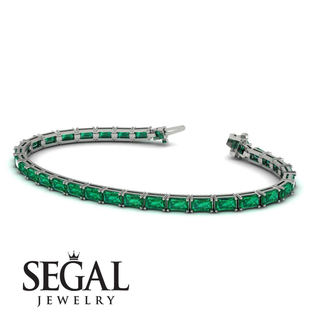 Emerald Cut Emerald Tennis Bracelet - Rachel No. 6
