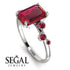 Emerald Cut Ruby Ring With Bezel - Alina No. 57