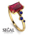 Emerald Cut Ruby Ring With Bezel - Alina No. 70 image 2