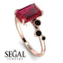 Emerald Cut Ruby Ring With Bezel - Alina No. 41