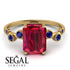 Emerald Cut Ruby Ring With Bezel - Alina No. 70 image 10
