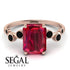 Emerald Cut Ruby Ring With Bezel - Alina No. 41