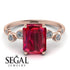 Emerald Cut Ruby Ring With Bezel - Alina No. 11