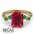 Emerald Cut Ruby Ring With Bezel - Alina No. 25 image 10