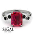 Emerald Cut Ruby Ring With Bezel - Alina No. 42 image 10