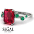 Emerald Cut Ruby Ring With Bezel - Alina No. 27