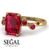 Emerald Cut Ruby Ring With Bezel - Alina No. 55 image 3