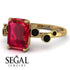 Emerald Cut Ruby Ring With Bezel - Alina No. 40 image 3
