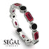 Emerald Cut Ruby Bezel Eternity Ring - Genevieve No. 42 image 10
