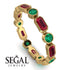 Emerald Cut Ruby Bezel Eternity Ring - Genevieve No. 25 image 10