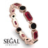 Emerald Cut Ruby Bezel Eternity Ring - Genevieve No. 41 image 10