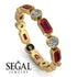 Emerald Cut Ruby Bezel Eternity Ring - Genevieve No. 10 image 10