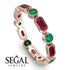 Emerald Cut Ruby Bezel Eternity Ring - Genevieve No. 26 image 10