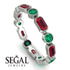 Emerald Cut Ruby Bezel Eternity Ring - Genevieve No. 27 image 10