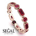 Emerald Cut Ruby Bezel Eternity Ring - Genevieve No. 56