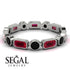 Emerald Cut Ruby Bezel Eternity Ring - Genevieve No. 42