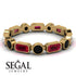 Emerald Cut Ruby Bezel Eternity Ring - Genevieve No. 40