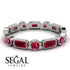 Emerald Cut Ruby Bezel Eternity Ring - Genevieve No. 57
