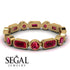 Emerald Cut Ruby Bezel Eternity Ring - Genevieve No. 55