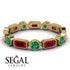 Emerald Cut Ruby Bezel Eternity Ring - Genevieve No. 25 image 2