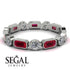 Emerald Cut Ruby Bezel Eternity Ring - Genevieve No. 12