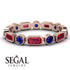 Emerald Cut Ruby Bezel Eternity Ring - Genevieve No. 71 image 3